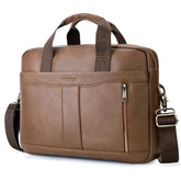 SPAHER Mens Leather Laptop Bag Briefcases for Men 15.6 Inch Leather Briefcase Business Work Laptop Handbag Shoulder Bag Messenger Bag with Removable Strap Daily Man Bag Gift for Man